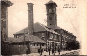 Postcard Union Railroad Depot Train Station in Portland, Oregon