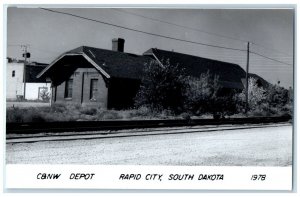 c1978 C&NW Depot Rapid City South Dakota Train Depot Station RPPC Photo Postcard