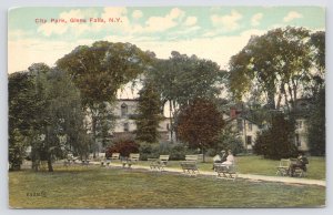 State View~City Park @ Glen Falls New York~Vintage Postcard