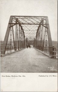 New Bridge Medicine Hat Alberta AB c1908 Miers Litho Postcard G43