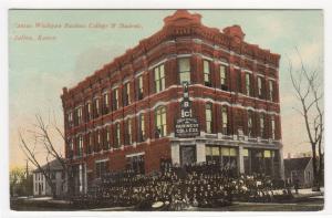 Kansas Wesleyan Business College Students Salina KS 1910c postcard