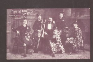 CHICAGO ILLINOIS RONEY'S BOYS CONCERT COMPANY VINTAGE ADVERTISING POSTCARD