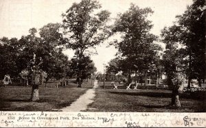 Iowa Des Moines Scene In Greenwood Park 1907