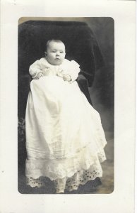 RPPC A Cute Little Baby in Very Long Dress