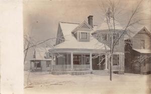 E55/ Fremont Ohio Real Photo RPPC Postcard c1910 Home Winter