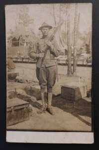 Mint Real Picture Postcard RPPC US Army Third Infantry Division Soldier WW1