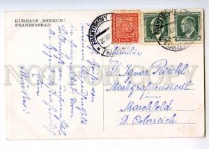 236469 CZECH FRANZENSBAD Kurhaus Merkur ADVERTISING RPPC