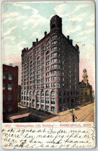 c1910s Minneapolis Minn Downtown Metropolitan Life Building Dirt Road Crane A225