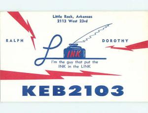 comic - QSL CB HAM RADIO CARD Little Rock Arkansas AR t8932