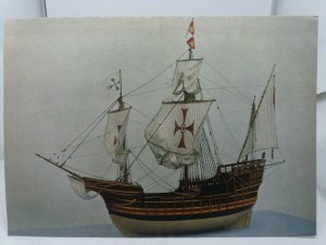 Vintage Postcard Model of Christopher Columbus Flag Ship Santa Maria 1492