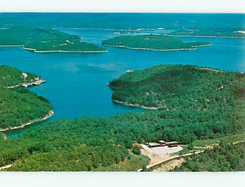 Aerial Roadrunner Inn Eureka Springs Arkansas Beaver Lake Freed  Postcard # 8381