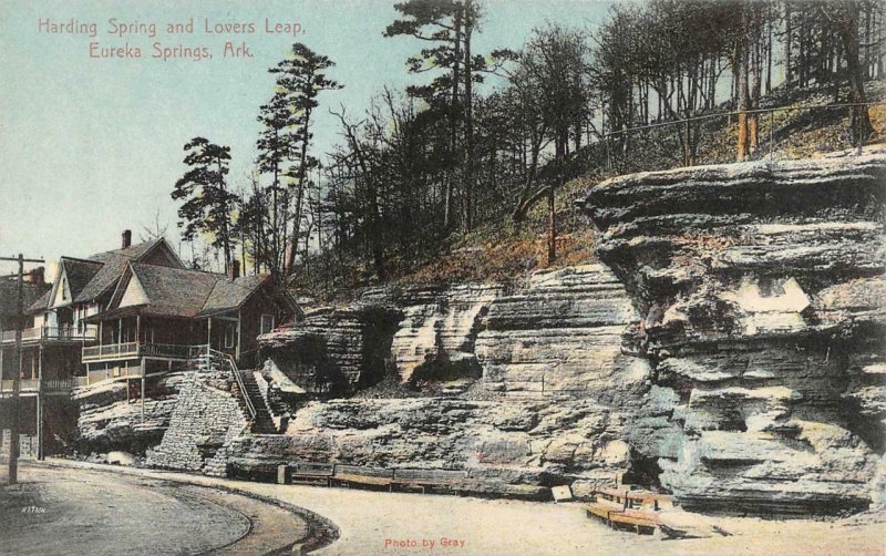 EUREKA SPRINGS, AR Arkansas  HARDING SPRING & LOVERS LEAP  c1910's Postcard