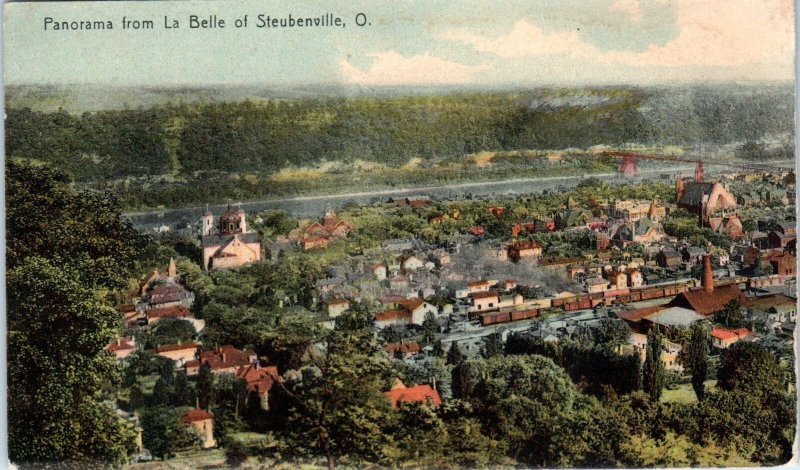 STEUBENVILE, OH Ohio  PANORAMA from LA BELLE  1908    Postcard