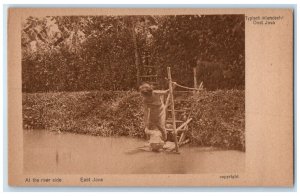 c1910 River Side East Java Typically Domestic Indonesia Antique Postcard