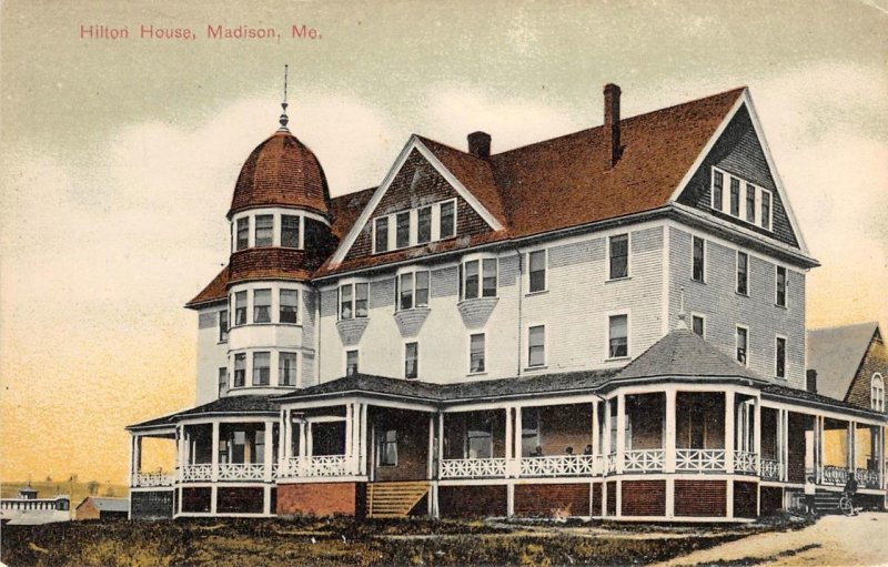 HILTON HOUSE Madison, Maine Somerset County Victorian c1910s Vintage Postcard