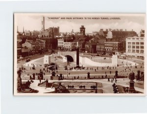 Postcard Kingsway And Main Entrance To The Mersey Tunnel Liverpool England