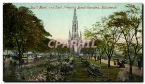 Postcard Old Scott Mountain and East Princes Street Gardens Edinburgh