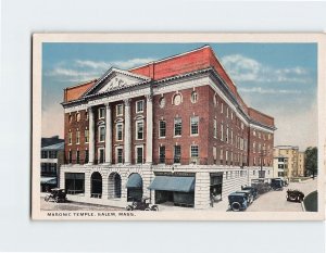 Postcard Masonic Temple, Salem, Massachusetts