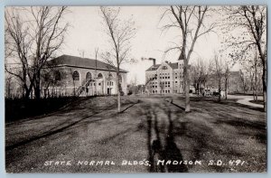 Madison South Dakota SD Postcard RPPC Photo State Normal Buildings c1910's