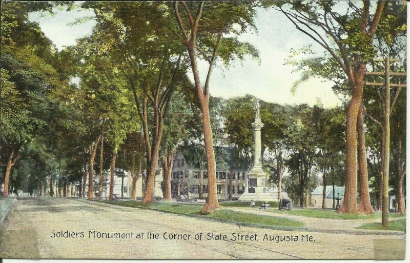 Augusta, Me., Soldiers Monument at the corner of State Street