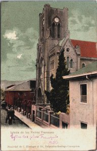 Chile Iglesia de los Padres Franceses Valparaiso Vintage Postcard C076