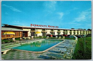 Vtg Glenmont New York NY Schrafft's Restaurant & Motor Inn Motel Pool Postcard