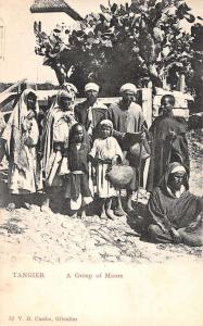 Tangier Morocco Africa Group Of Moors Natives Antique Postcard K84046