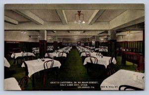 K8/ Salt Lake City Utah Postcard c1910 Shay Cafeteria Interior Main 64