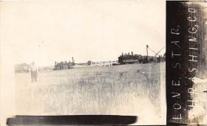 C37/ Texas Tx RPPC Postcard c1910 Lone Star Thrashing Occupational Farming