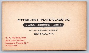 K50/ Antique Business Card 1940s Pittsburgh Plate Glass Buffalo New York 136
