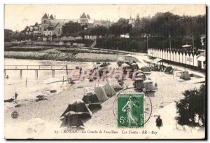 Old Postcard La Conche Royan Foncillon Tents