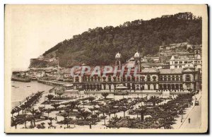 Postcard Old San Sebastian Casino there jardines of Alderdi Eder