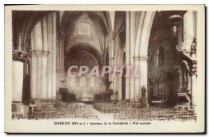 Postcard Old Embrun Interior of the Cathedral Nave