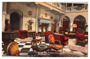 Vintage Postcard Living Room, John Ringling Mansion, Sarasota, Florida S 52