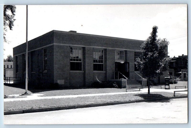 Hamburg Iowa IA Postcard United State Post Office Building Street Exterior View