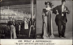 Bradford Cancel Lancashire Cotton Mill Advertising Fine Clothing c1910 Postcard