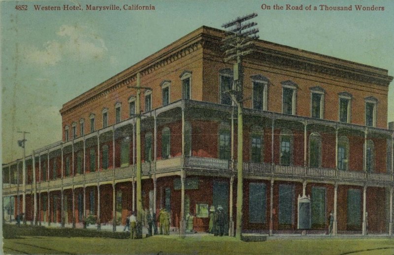 Western Hotel, Marysville, California Vintage Postcard P96
