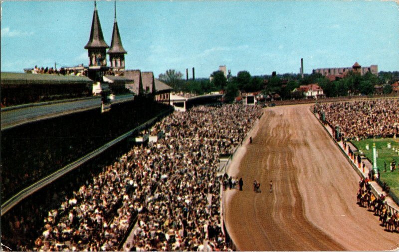 Kentucky Derby Churchill Downs KY Kentucky Stadium Horse Race Postcard VTG 