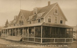 OCEAN POINT ME PLEASANT VIEW HOUSE ANTIQUE REAL PHOTO POSTCARD RPPC