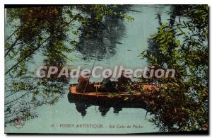 Old Postcard Poissy Artistic Pretty Corner Fishing