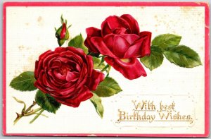 Rose Flower Bouquet Flower Best Birthday Greetings & Wishes Card Postcard