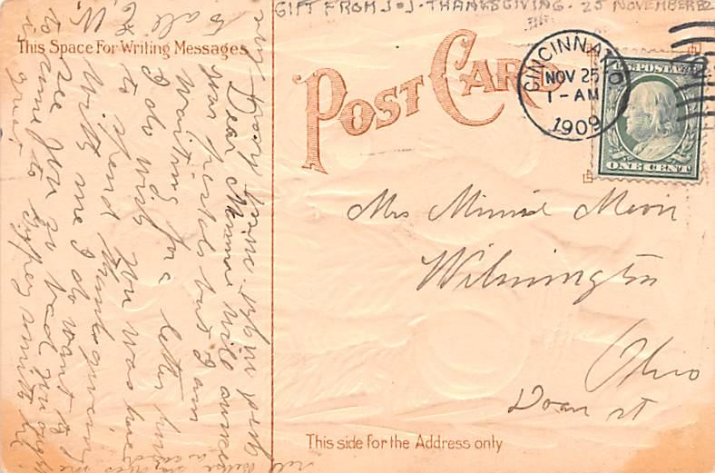 Thanksgiving Postcard Old Vintage Antique Post Card