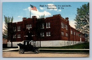 JH2/ Huntington West Virginia Postcard c1910 Biggs Armory 5th Avenue 115