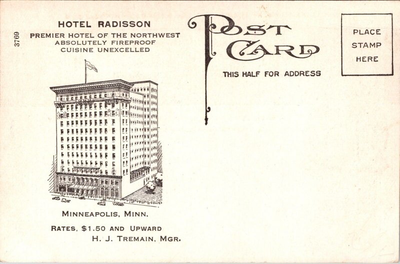 Postcard Mural Painting in Lobby of the Hotel Radisson in Minneapolis, Minnesota