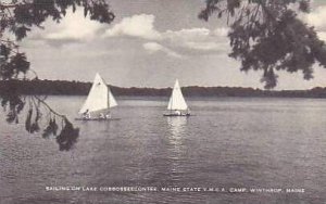 Maine Winthrop Sailing On Lake Cobbosseecontee Maine State YMCA Camp Artvue