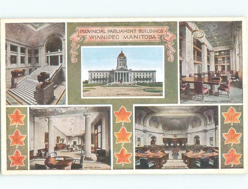 Unused W-Border PARLIAMENT BUILDINGS Winnipeg Manitoba MB E8318