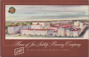 Postcard The Schlitz Brewery Milwaukee WI Wisconsin 1949