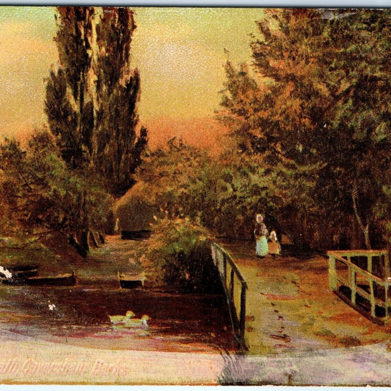 c1900s Clappers Footpath Caversham, Berkshire, England Artistic Postcard A81