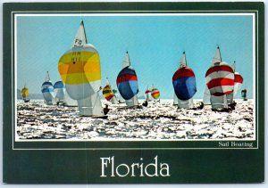 Postcard - Colorful Sail On The Florida Coastline - Sail Boating in Florida