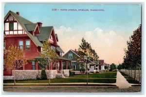 c1910 Ninth Avenue Houses Building Spokane Washington Vintage Antique Postcard